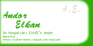 andor elkan business card